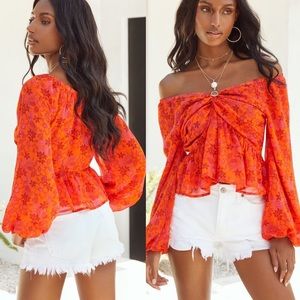 NWT Vici Balloon Sleeve Twist Blouse - Size M